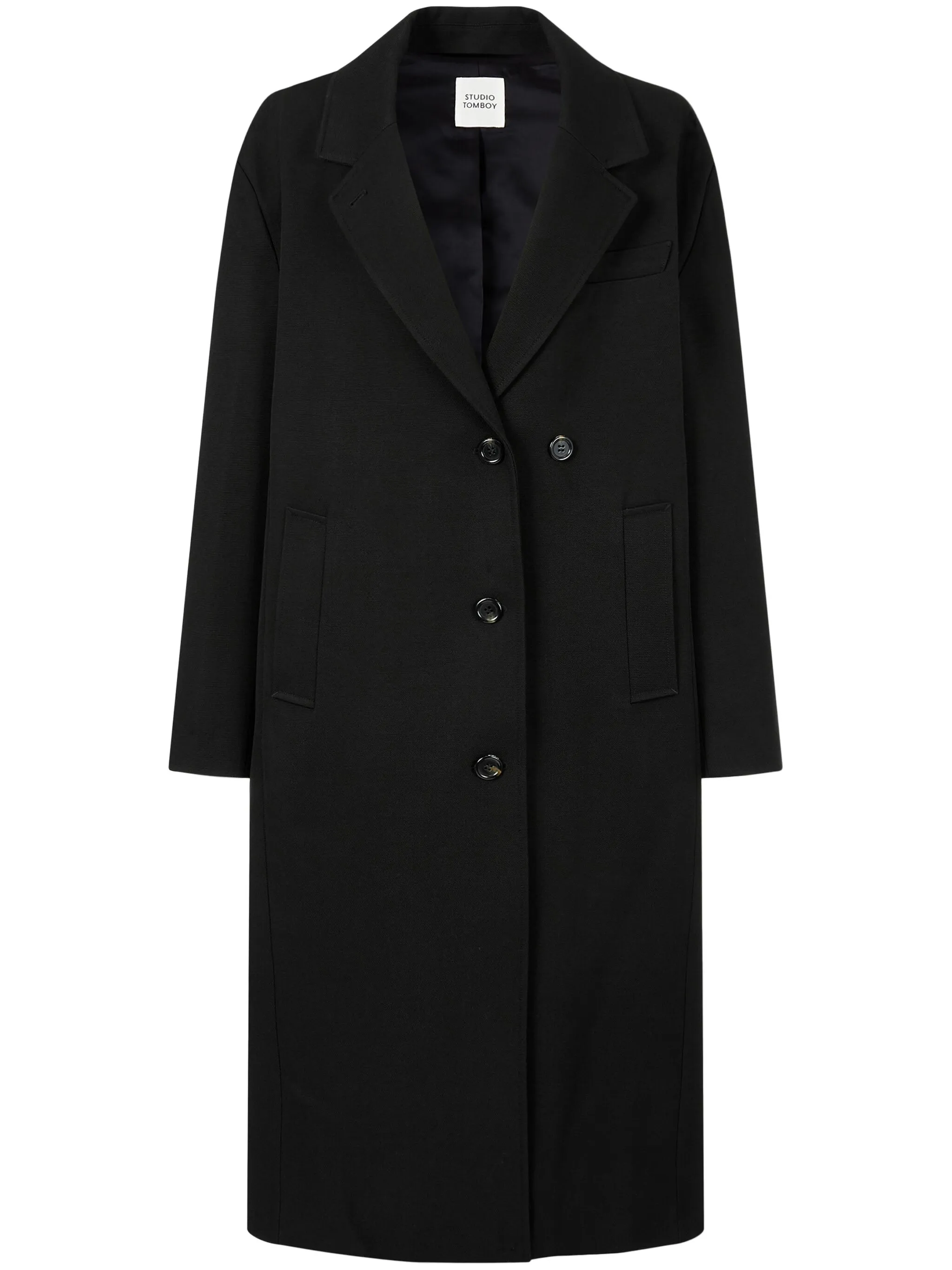 

Однобортное пальто с заостренными лацканами Tomboy, черный