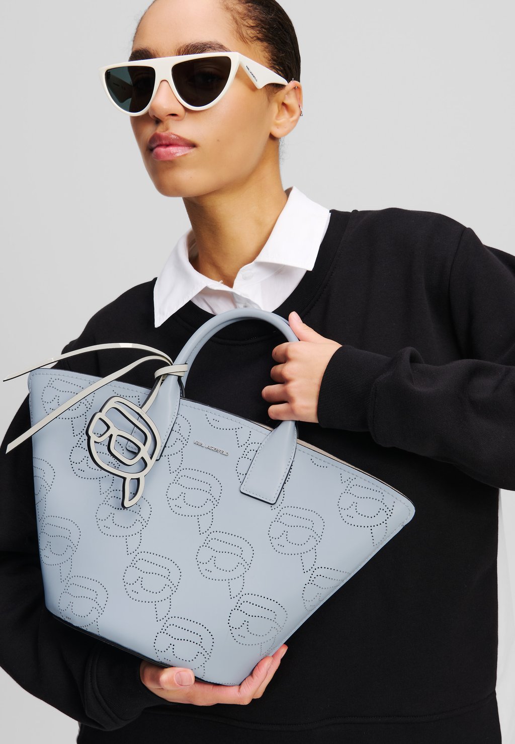 

Сумка IKON PERFORATED TULIP KARL LAGERFELD, синий