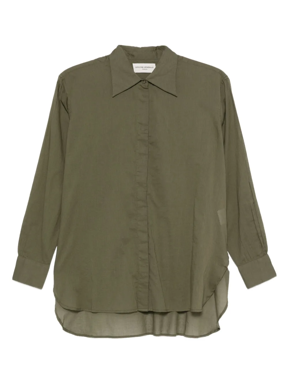 

Рубашка с потайной застежкой Officine Generale, зеленый