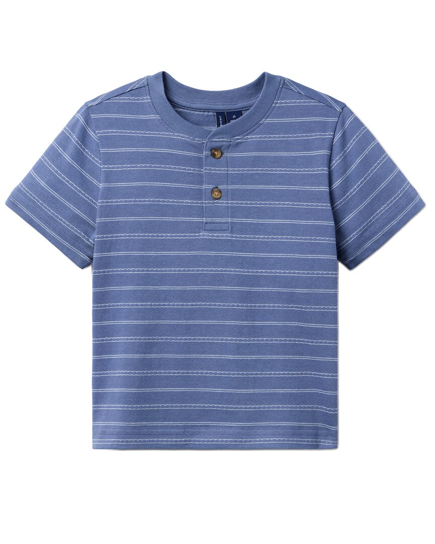 

Джени энд Джек полосатая текстурированная футболка хенли Janie and Jack, синий