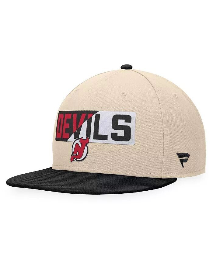 

Мужская кремовая/черная кепка New Jersey Devils Goalaso Snapback Fanatics, слоновая кость/кремовый