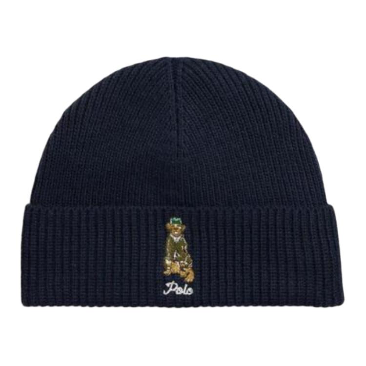 

Нейлоновые шапки Beanies мужские морские Polo Ralph Lauren, темно-синий