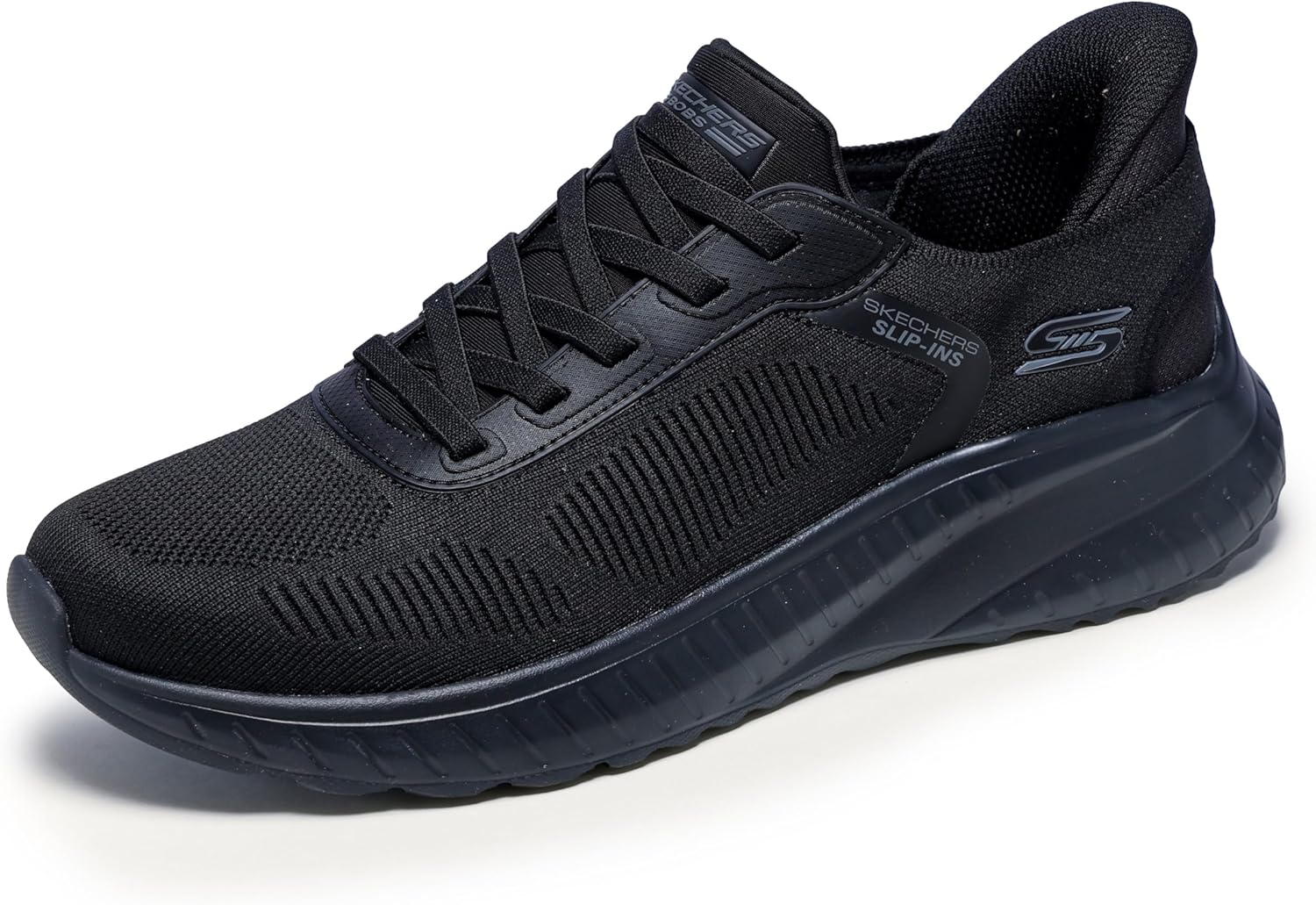 Мужские слипоны Skechers Hands Free Slip-ins Squad Chaos - Solid Step, черный — фото 4