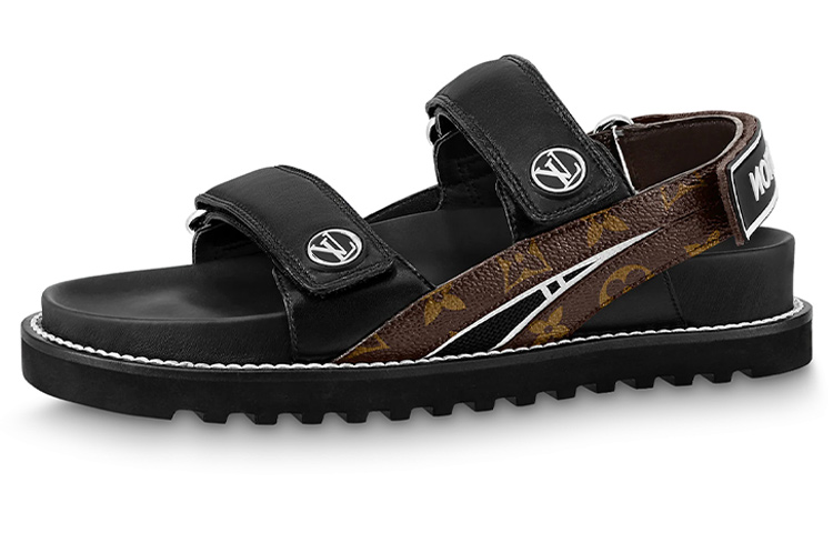 Шлепанцы женские Louis Vuitton Paseo Comfort, черный / коричневый