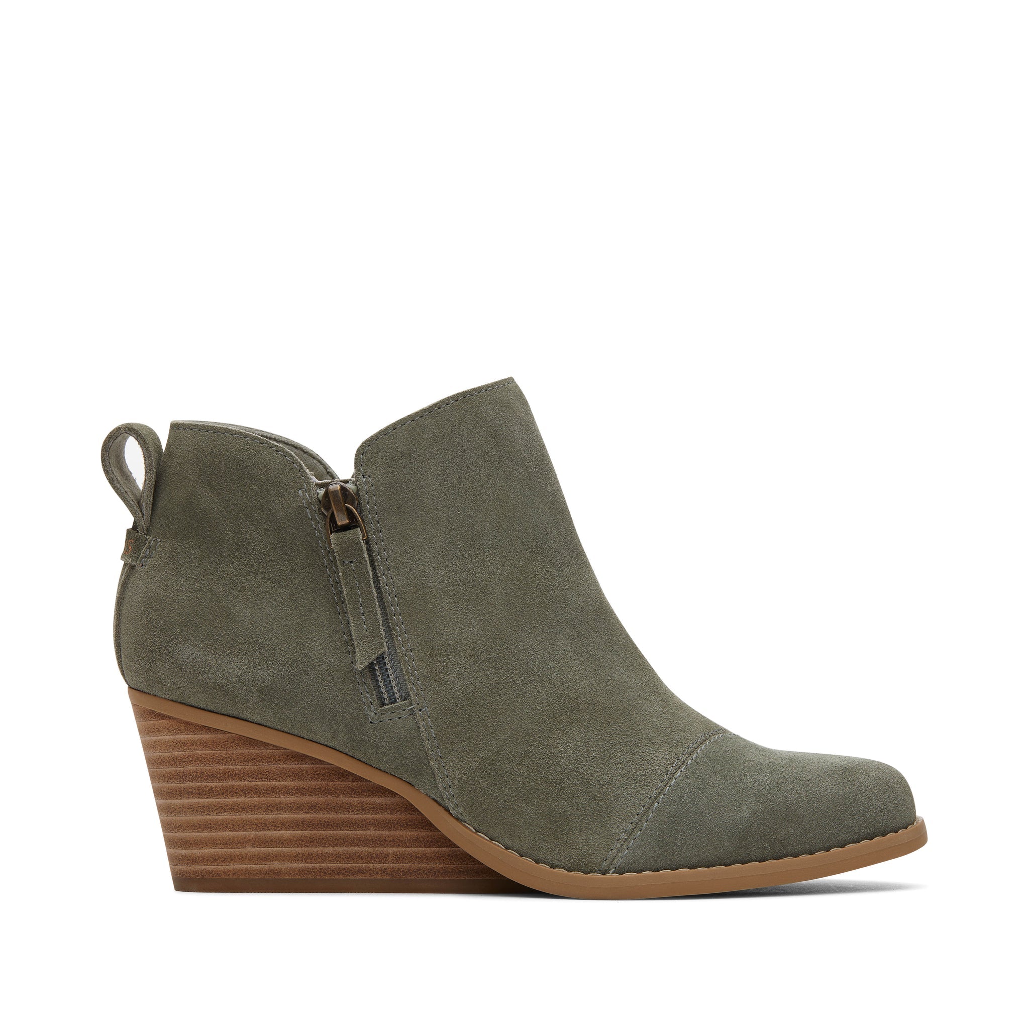 Замшевые ботильоны Goldie Vetiver на танкетке TOMS Shoes