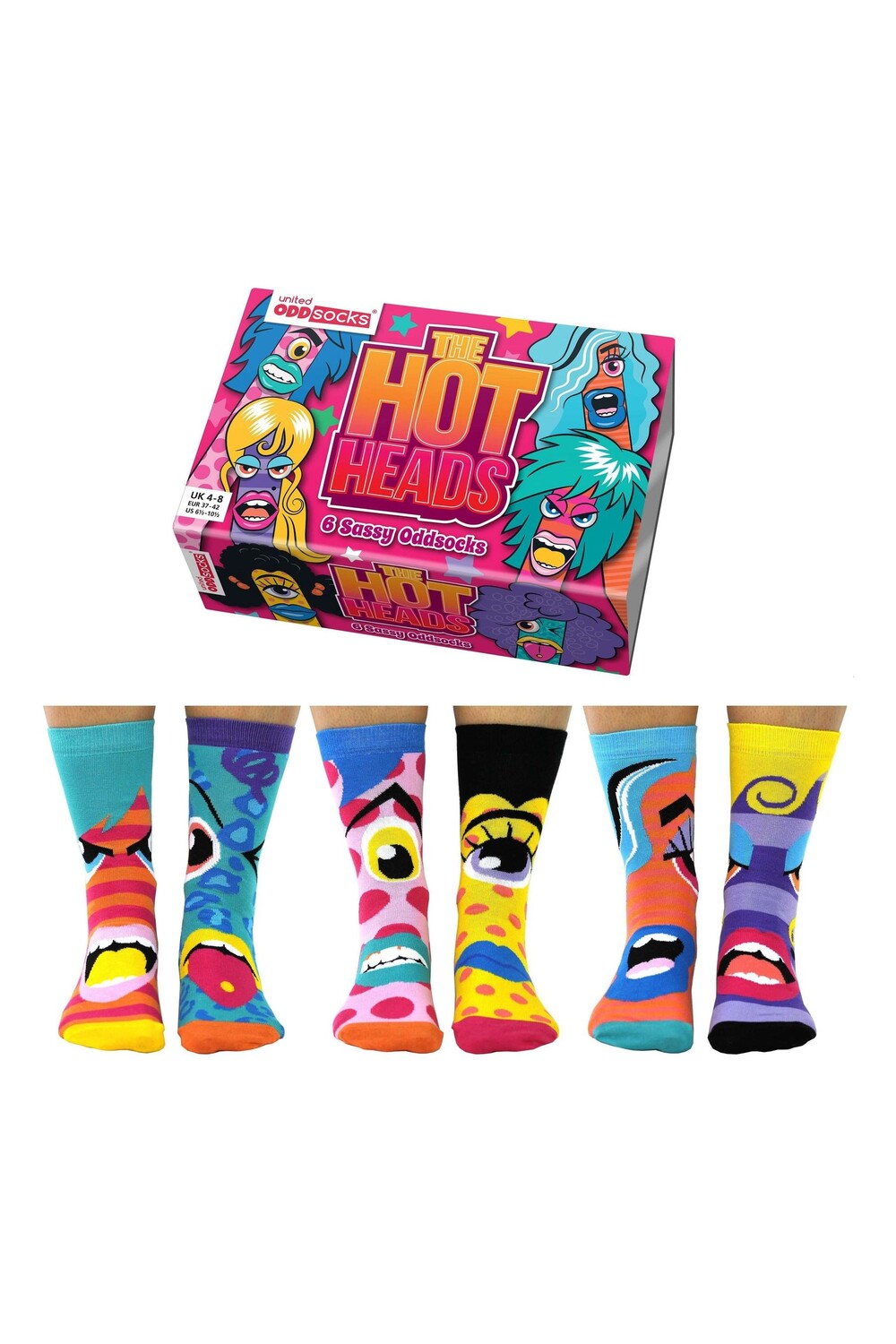 

Носки с горячими головами United Odd Socks, серебряный