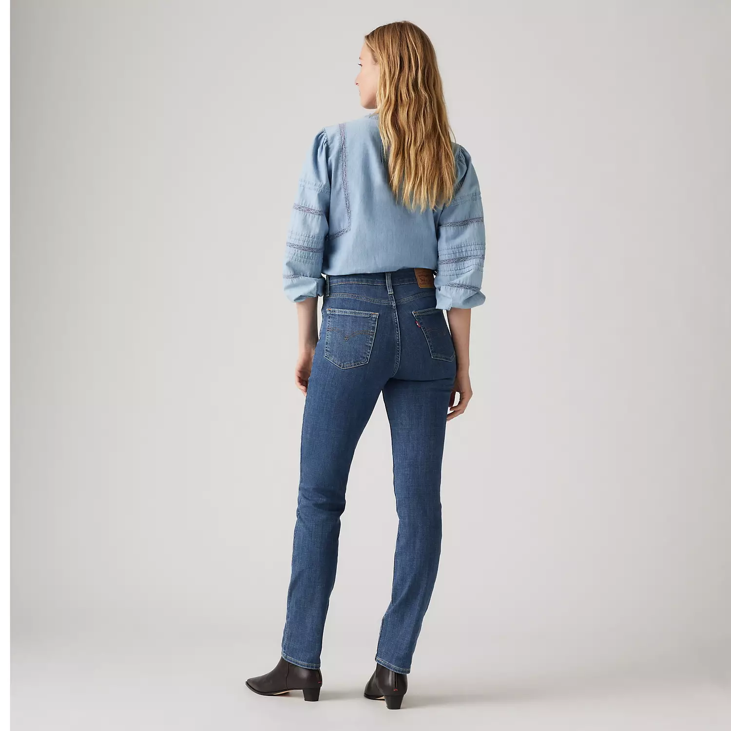 724 узкие прямые женские джинсы с высокой посадкой Levi's, цвет Way Way Back - Medium Wash — фото 3