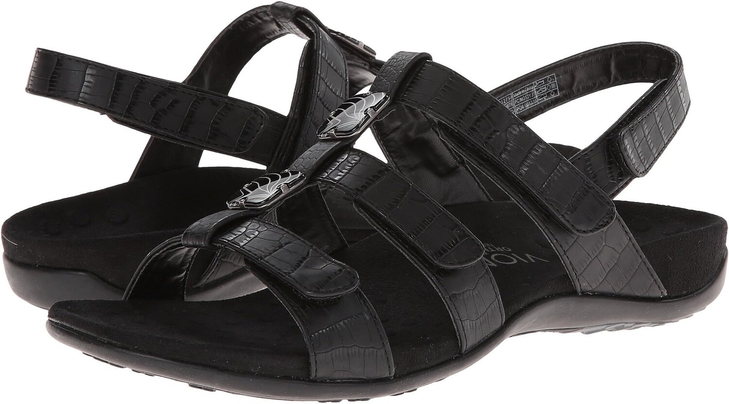 

Сандалии на плоской подошве Amber VIONIC, цвет Black Croco