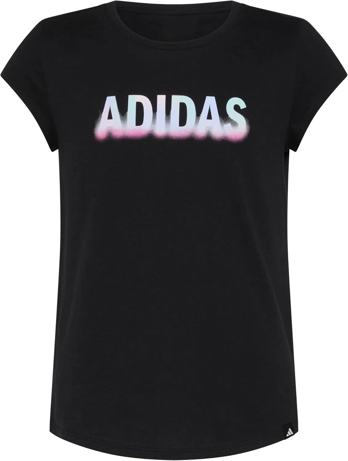 Футболка для девочек adidas, черный/мульти