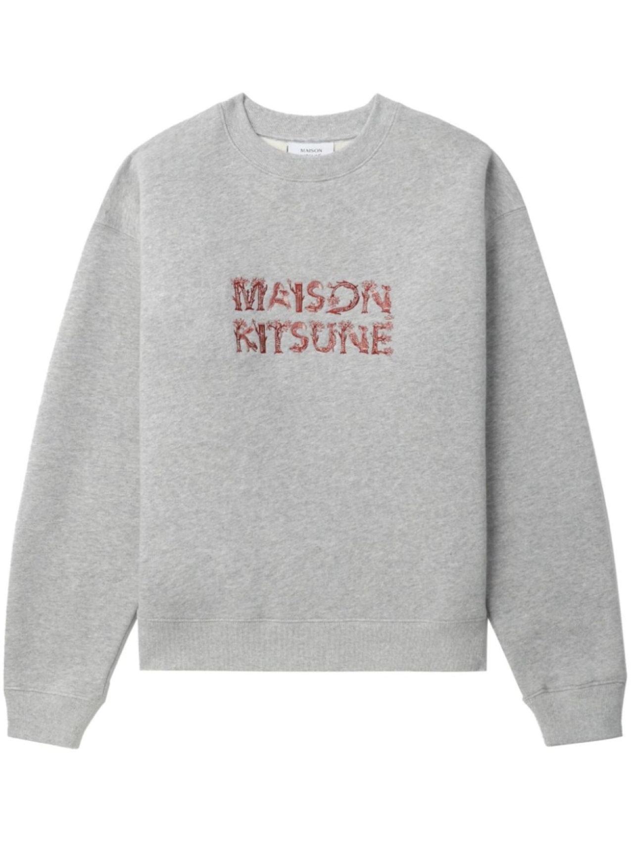 

Maison Kitsuné толстовка с вышитым логотипом, серый