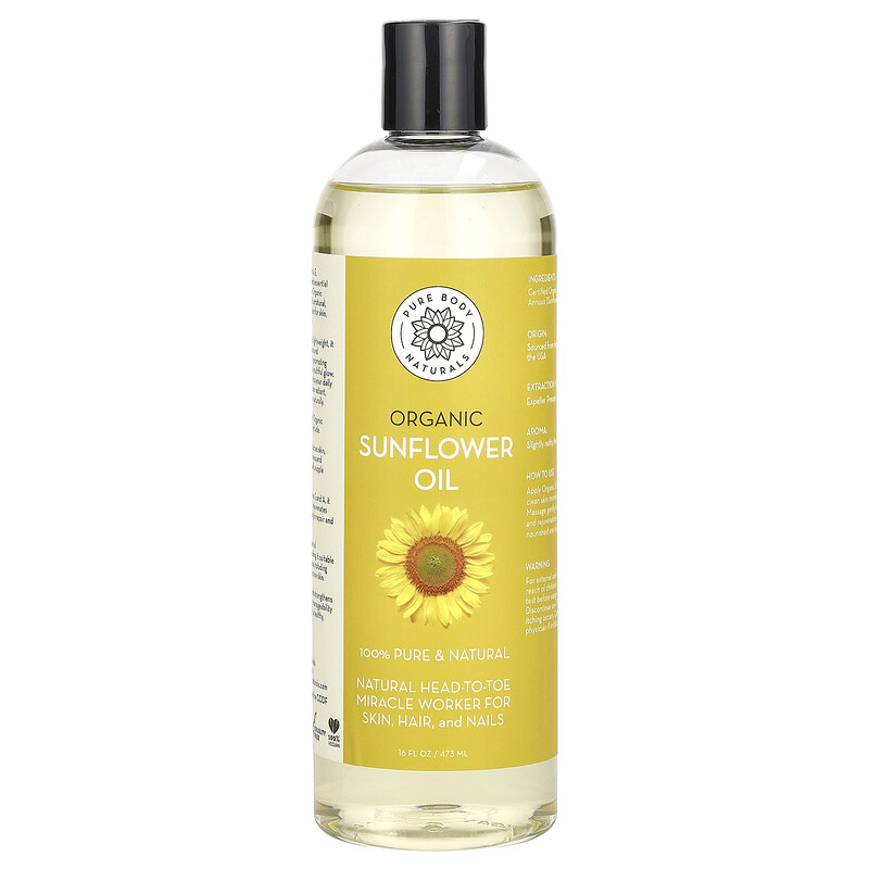 

Pure Body Naturals, Органическое подсолнечное масло, 473 мл (16 жидк. унц.)