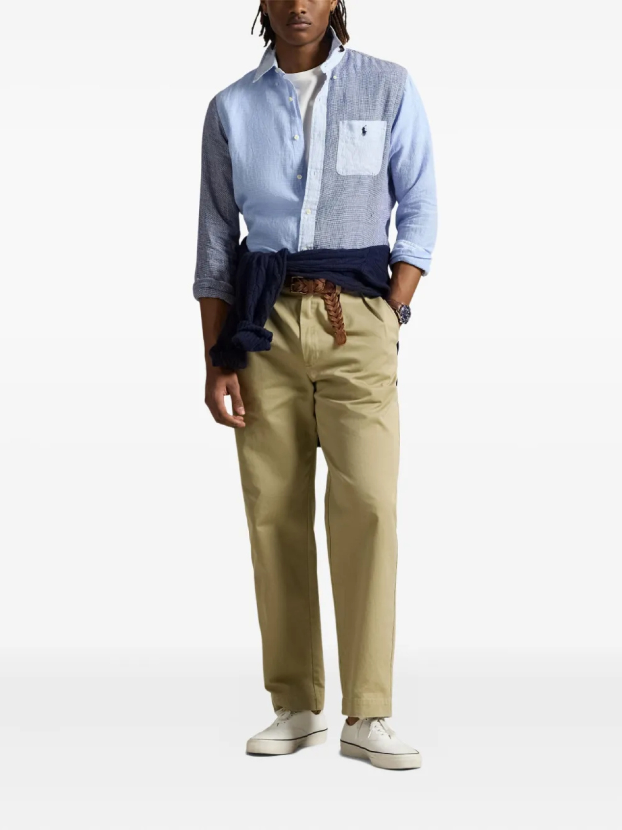 Polo Ralph Lauren рубашка в стиле колор-блок, синий — фото 2