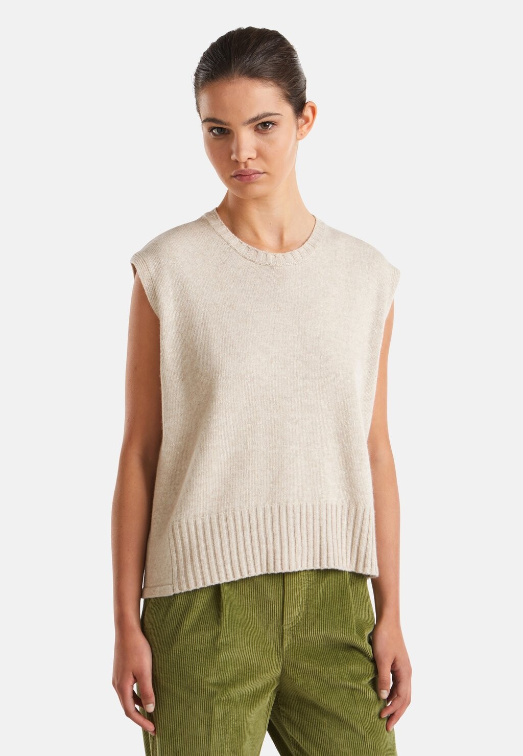 

Базовая футболка CREWNECK United Colors of Benetton, бежевый