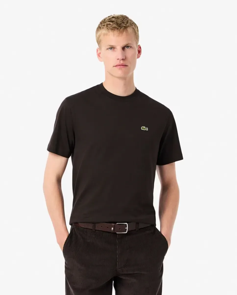 Мужская футболка из хлопка с коротким рукавом Lacoste, темно-коричневый