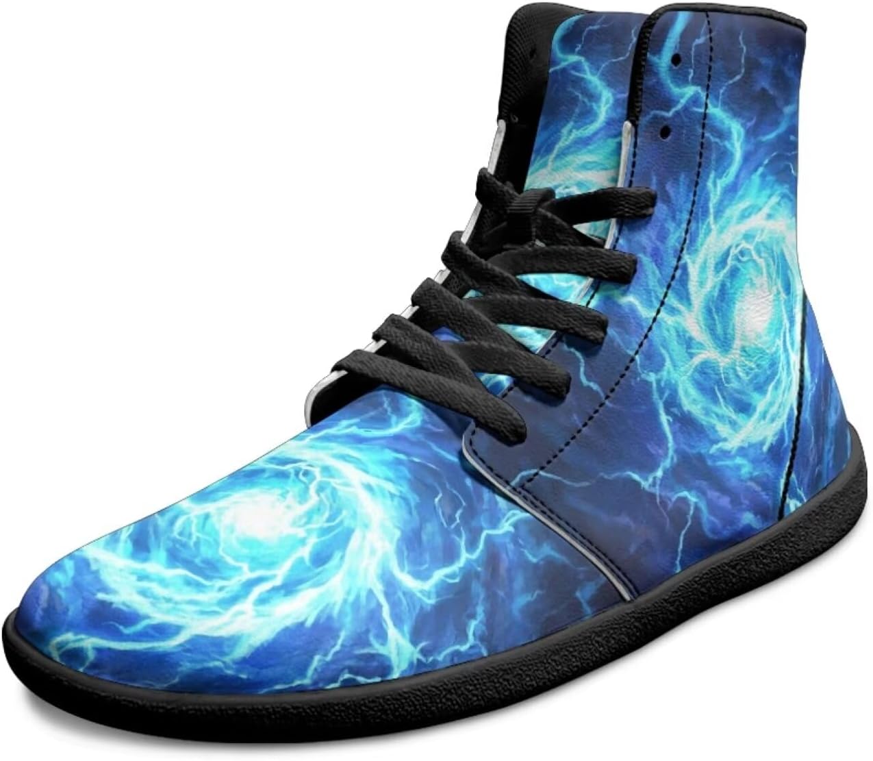 

Мужские босоножки Fire Flame из кожи с высоким верхом, кроссовки с широкой носочной частью, обувь для ходьбы с нулевым перепадом и минималистичной подошвой Chririnla, голубой