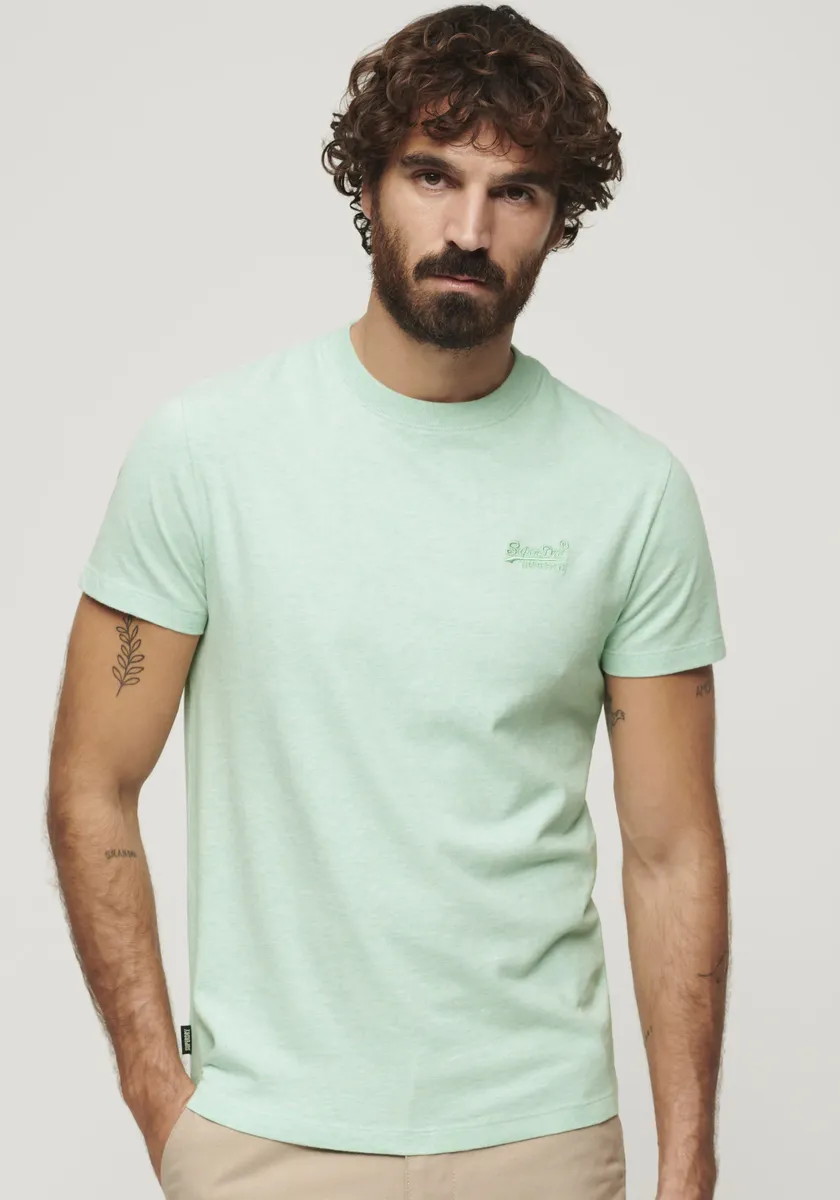 

Рубашка с круглым вырезом Superdry "Футболка Essential Logo из органического хлопка", мятный
