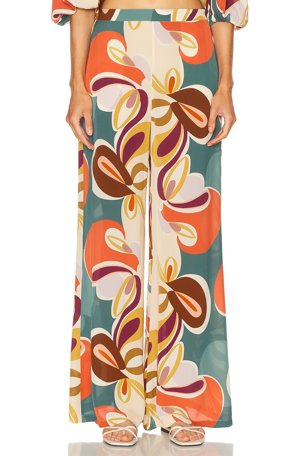 

Органические брюки-клеш с цветочным принтом Adriana Degreas, Unique