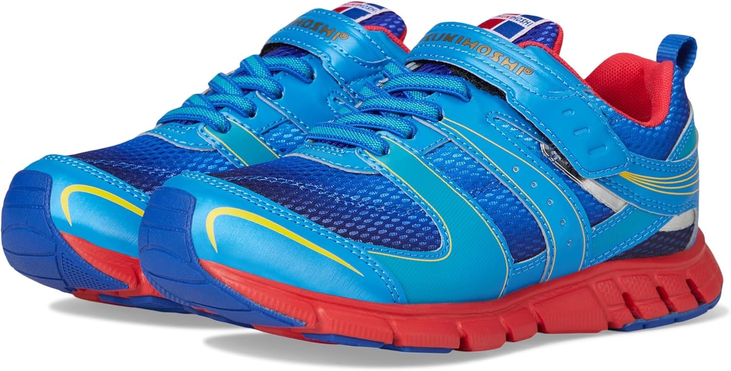 

Детские кроссовки TSUKIHOSHI Velocity - на ремешке, можно стирать в машине, с широкой носочной частью и нескользящей подошвой, без следов, для детей 4-12 лет, красный/синий