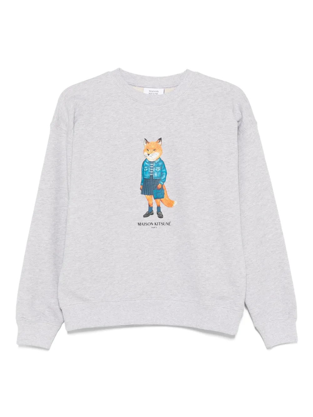 

Толстовка с принтом Dressed Fox Maison Kitsuné, серый