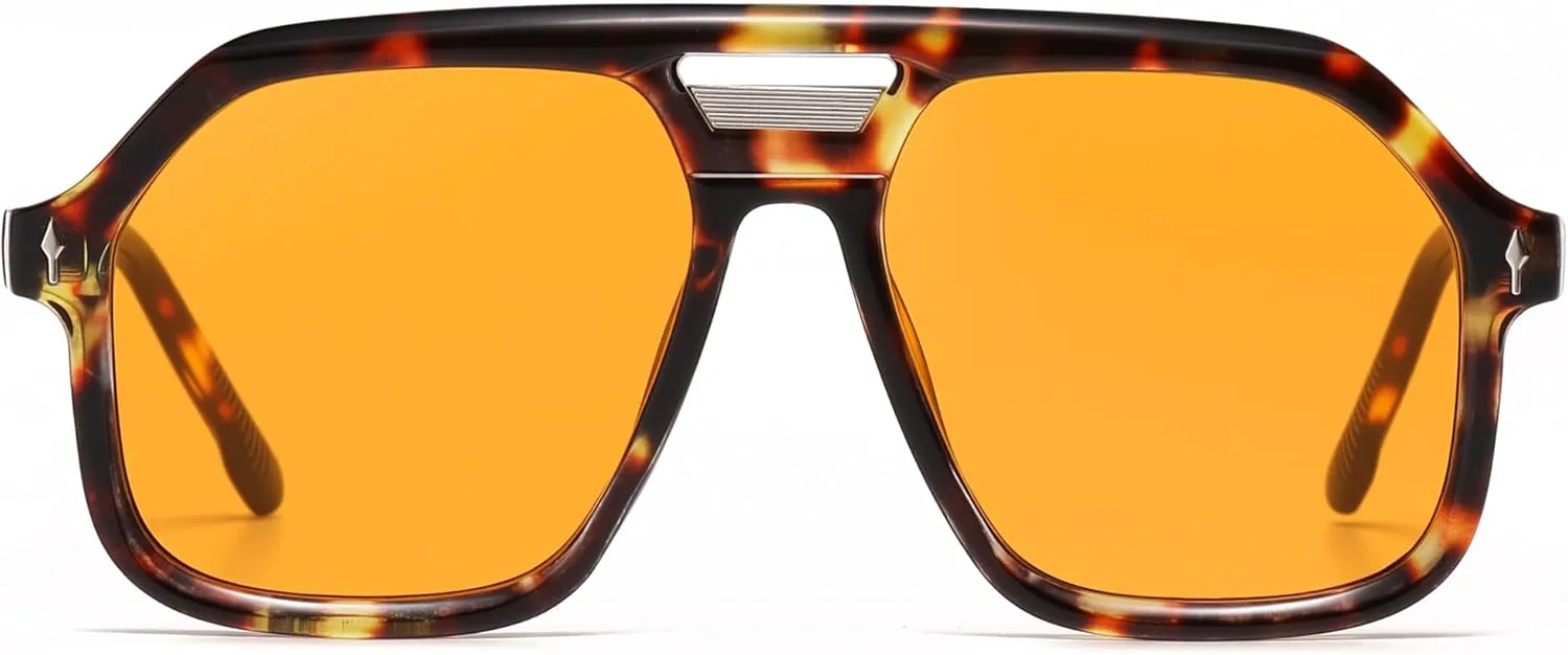 

Модные солнцезащитные очки-авиаторы VANLINKER большого размера в стиле ретро-винтаж для женщин и мужчин, дизайнерская модель VL9937, Tortoise Frame Yellow Lens