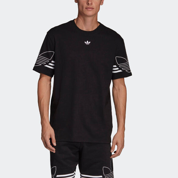 Футболка originals outline tee round neck short sleeve black Adidas, черный — фото 3