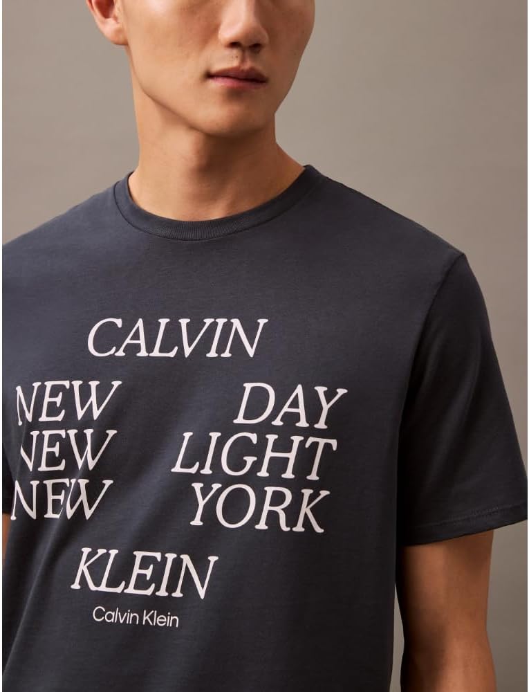 Мужские футболки с графическим принтом Calvin Klein, Ink W/ White — фото 3