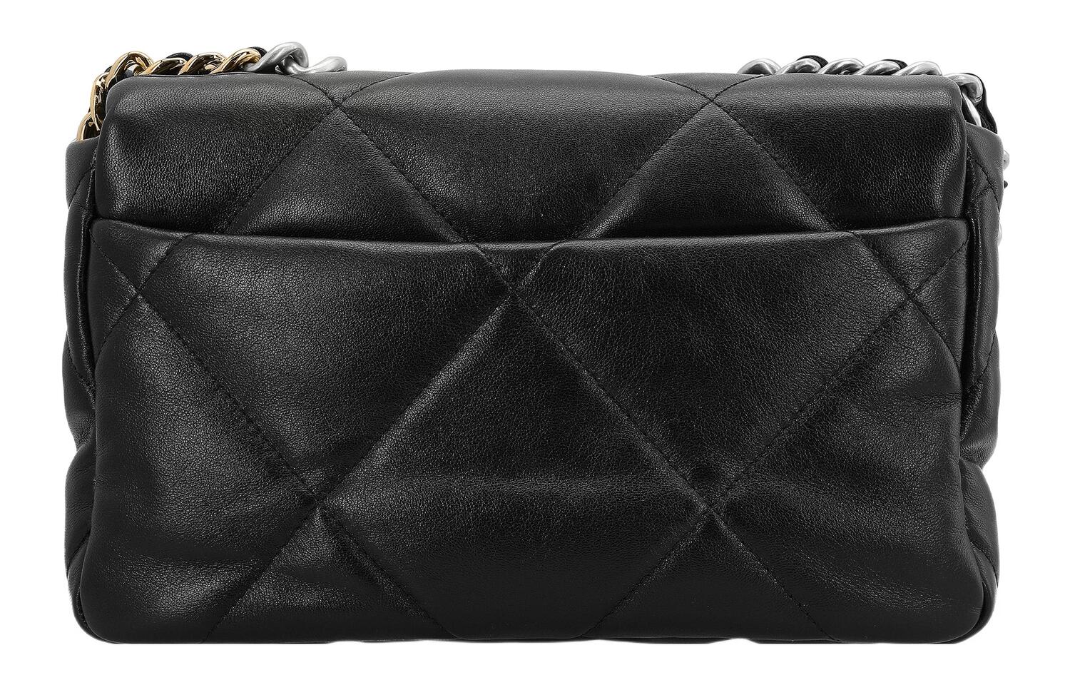 CHANEL Сумка через плечо из овчины маленькая женская черная серебристая — фото 4