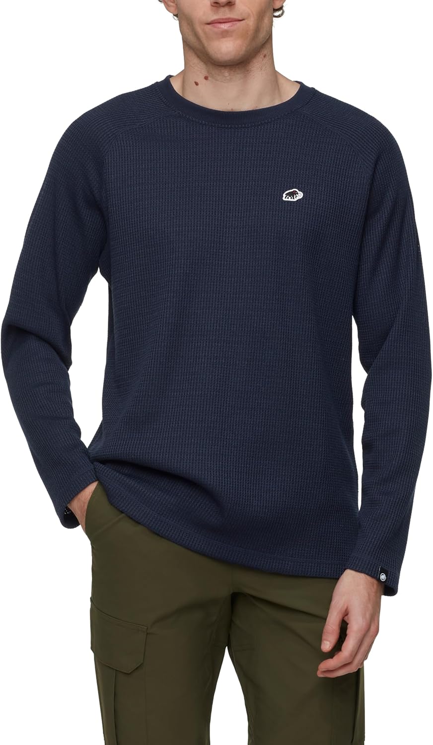 

Футболка с длинным рукавом Mammut Waffle Longsleeve AF, азиатский крой, вафельный крой, морской
