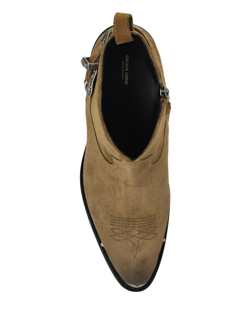 Ботильоны на каблуке с пряжками Golden Goose, коричневый — фото 3