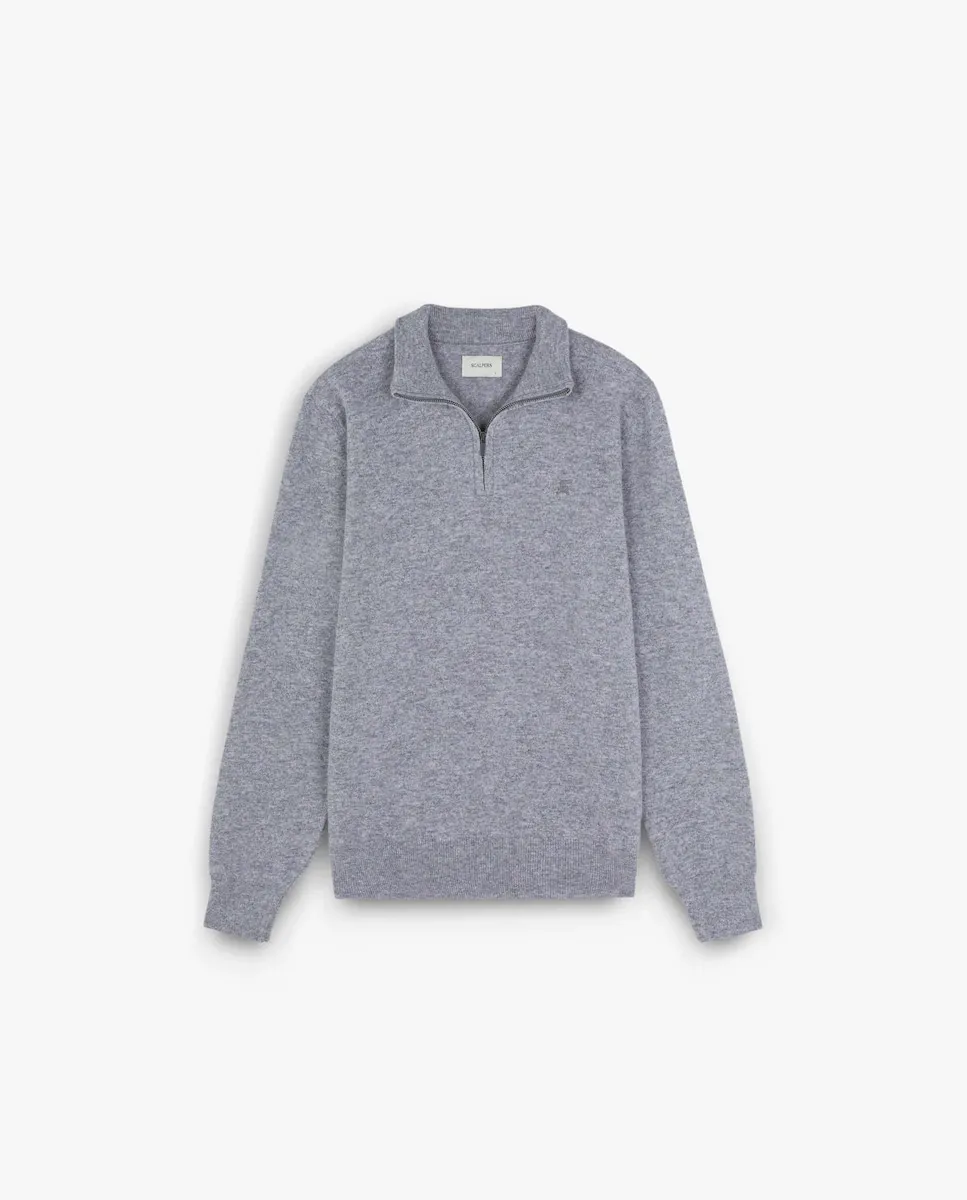 

Мужской джемпер прямого кроя с застежкой-молнией Scalpers, серый