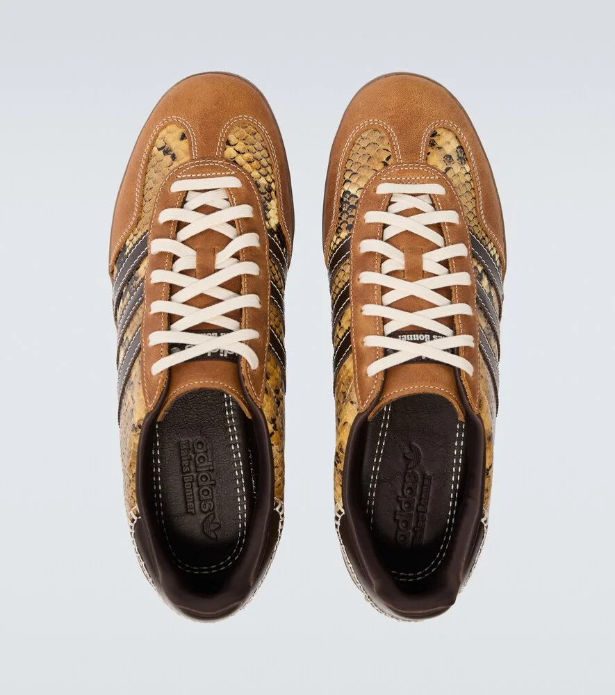 Кожаные кроссовки x Wales Bonner Gazelle Adidas, коричневый — фото 4