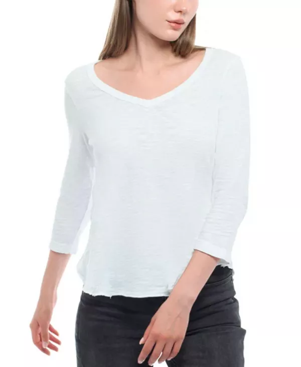 

Футболка с рукавами 3/4 и необработанным краем Wilt Clothing, белый