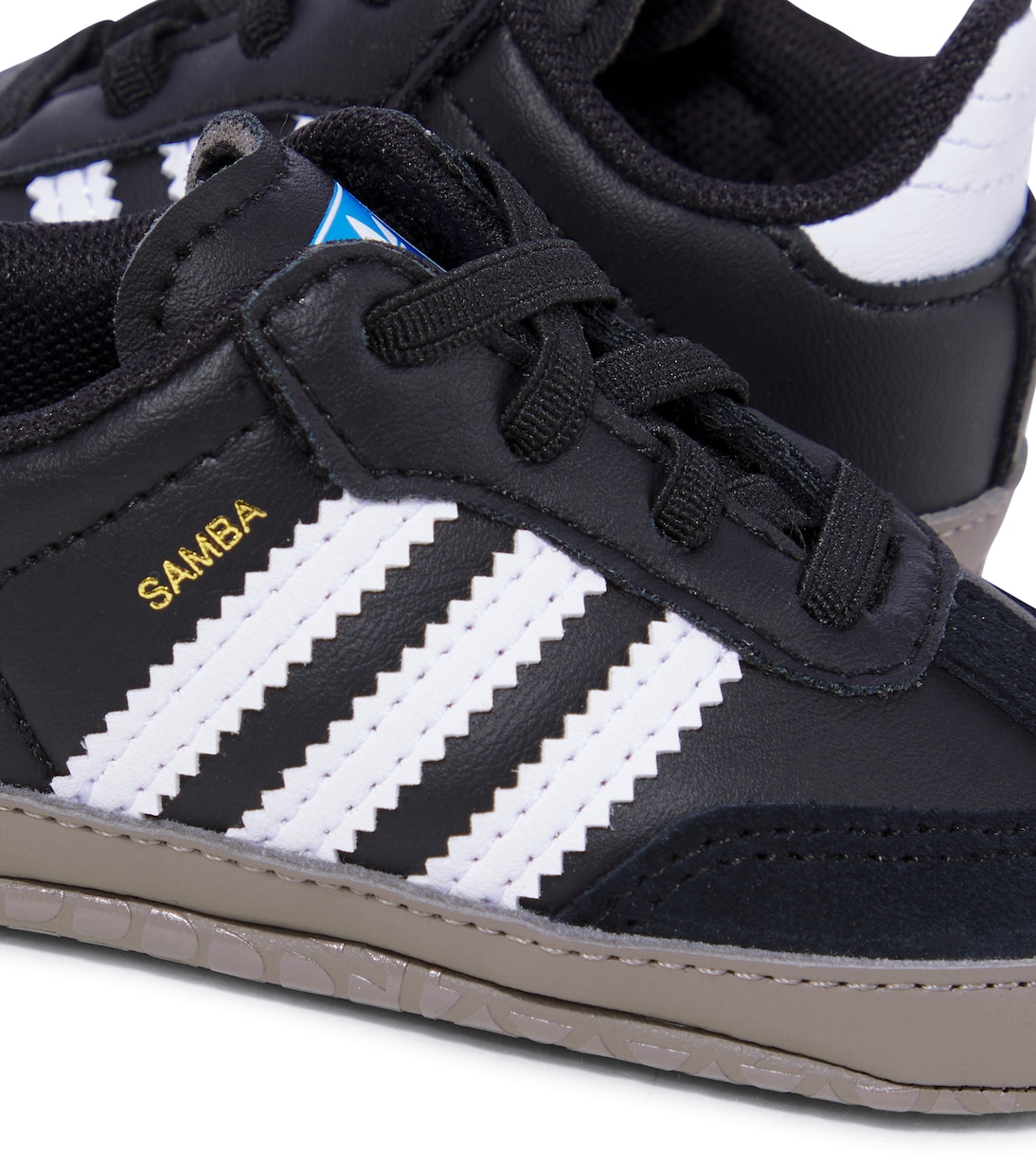 Кроссовки Baby Samba из кожи с отделкой из замши Adidas Originals Kids, Core Black/Ftwr White/Bluebird — фото 4