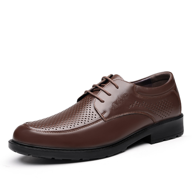 

AOKANG Мужские сетчатые кожаные сандалии-оксфорды черно-коричневые - коричневые, цвет Brown