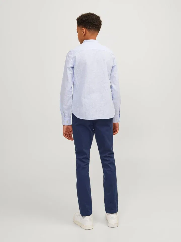 Чино из хлопка с эластаном JACK & JONES Junior, темно-синий — фото 4