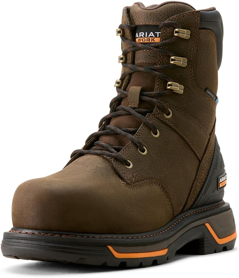 

Мужские ботинки ARIAT Big Rig 8 с водонепроницаемым композитным носком, Iron Coffee