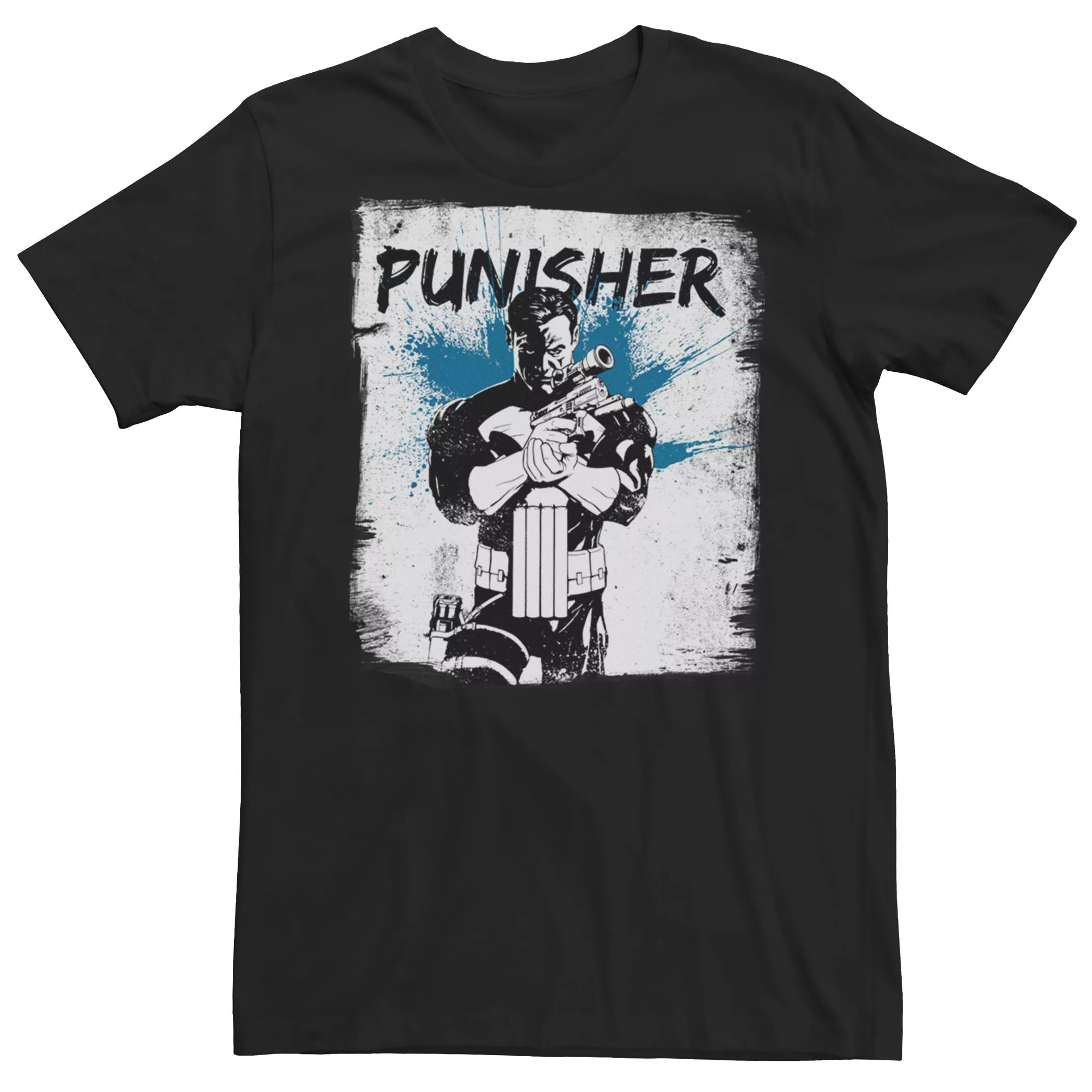 

Мужская футболка Marvel Punisher с графическим рисунком в стиле гранж Licensed Character