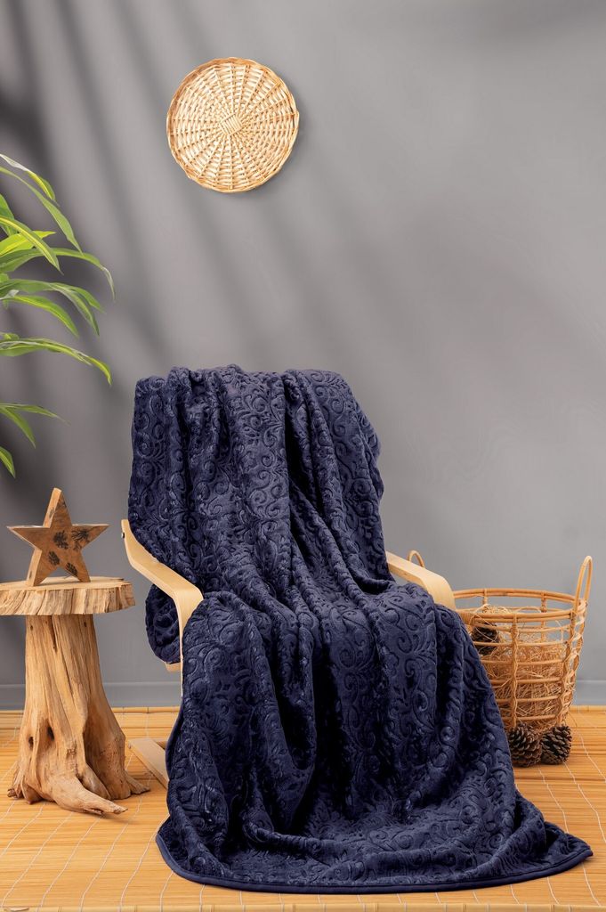 

L'Essentiel Linge de Maison, Emboss - Dark Blue, Двойное одеяло, темно-синий, 100% ПОЛИЭСТЕР, 220 x 240 см