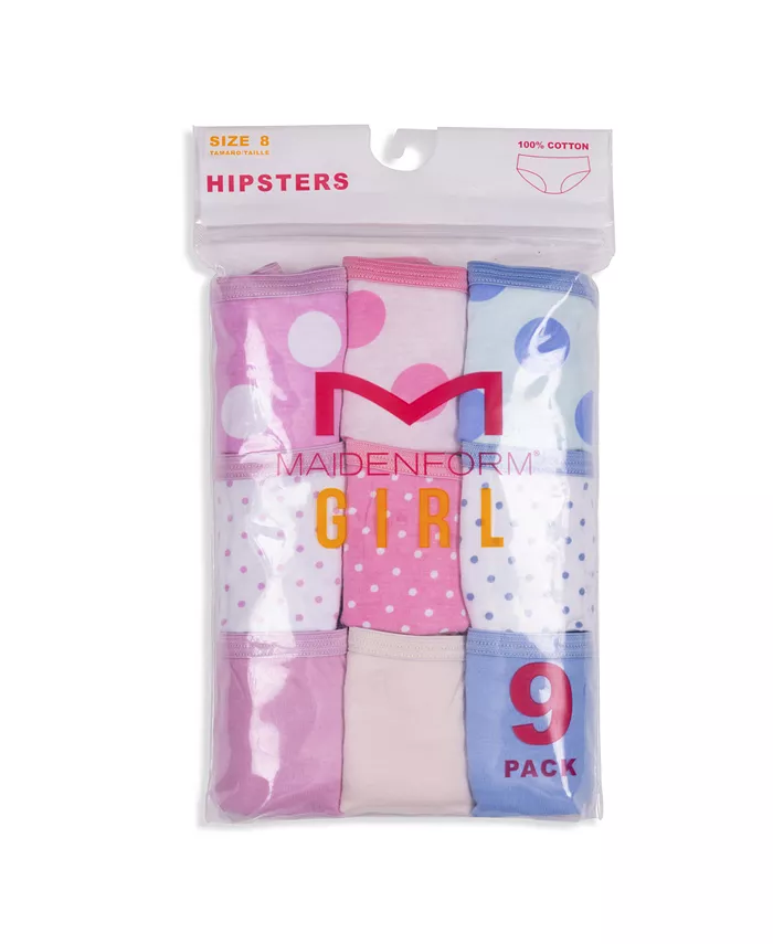 Трусики-хипстер Little & Big Girls Big and Little Dots, набор из 9 штук Maidenform, розовый — фото 3