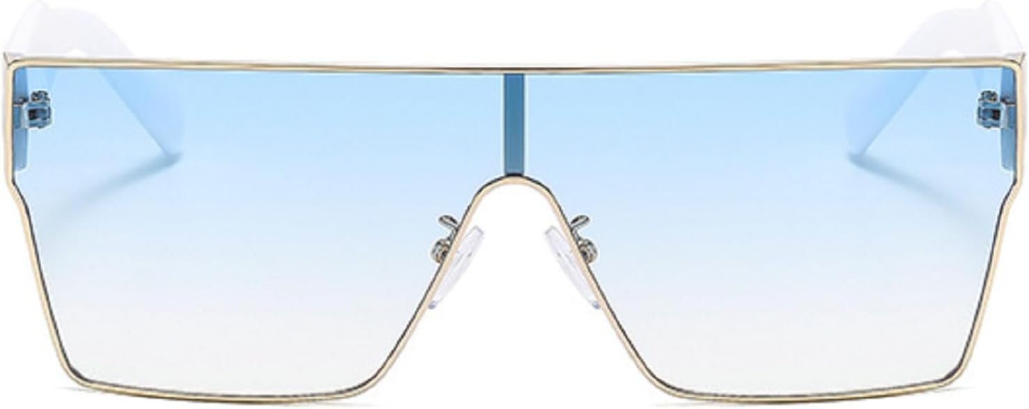 

Крупные цельные солнцезащитные очки для женщин, тренд 2024 года, металлические, винтажные, панк, мужские солнцезащитные очки с градиентными линзами и защитой от УФ-излучения UV400 для вождения mincl, Blue