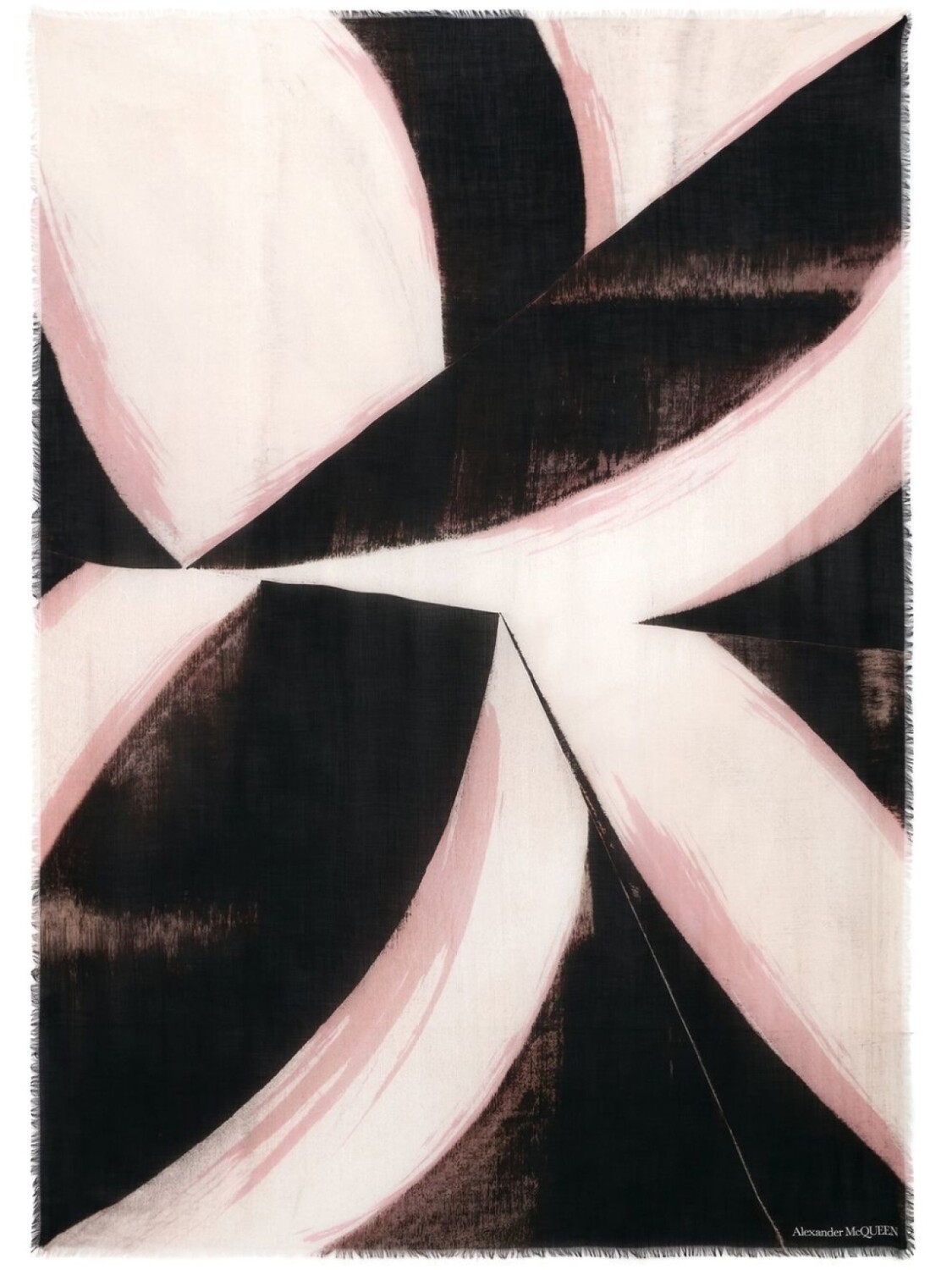 

Alexander McQueen кашемировый шарф Abstract Brushstroke, черный