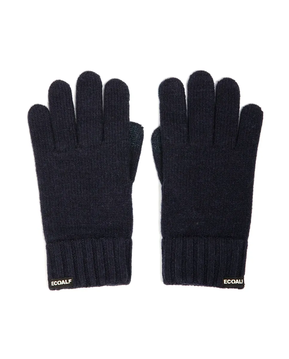 

Мужские перчатки с маленьким логотипом сбоку Ecoalf, темно-синий