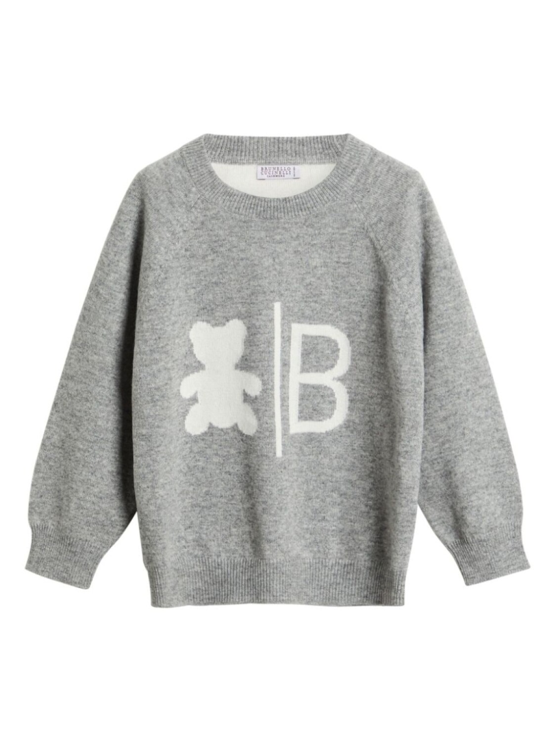 

Brunello Cucinelli Kids кашемировый джемпер вязки интарсия, серый