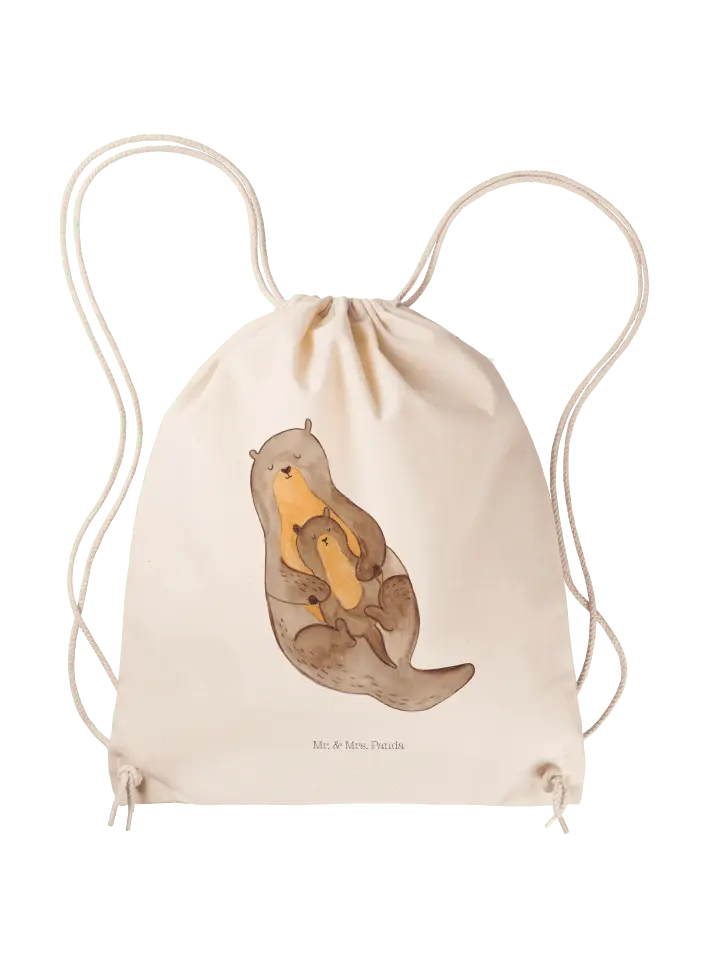

Спортивная сумка Mr & Mrs Panda Sportbeutel Otter Kind ohne Spruch, кремовый