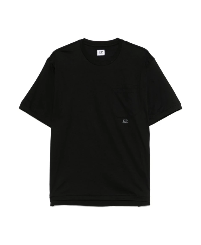 

Черная футболка с круглым вырезом и карманом C.P. Company, черный