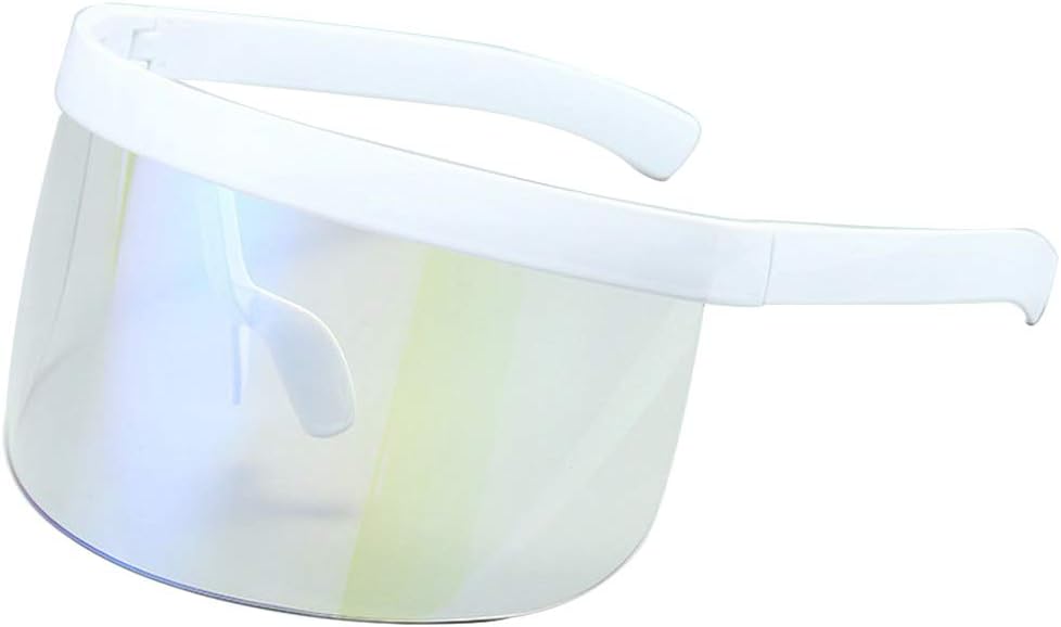 

Солнцезащитные очки COTIA в футуристическом стиле, увеличенного размера, с плоским верхом, зеркальными монолинзами, оправой песочного цвета, диаметром 166 мм, White Frame &Light Green