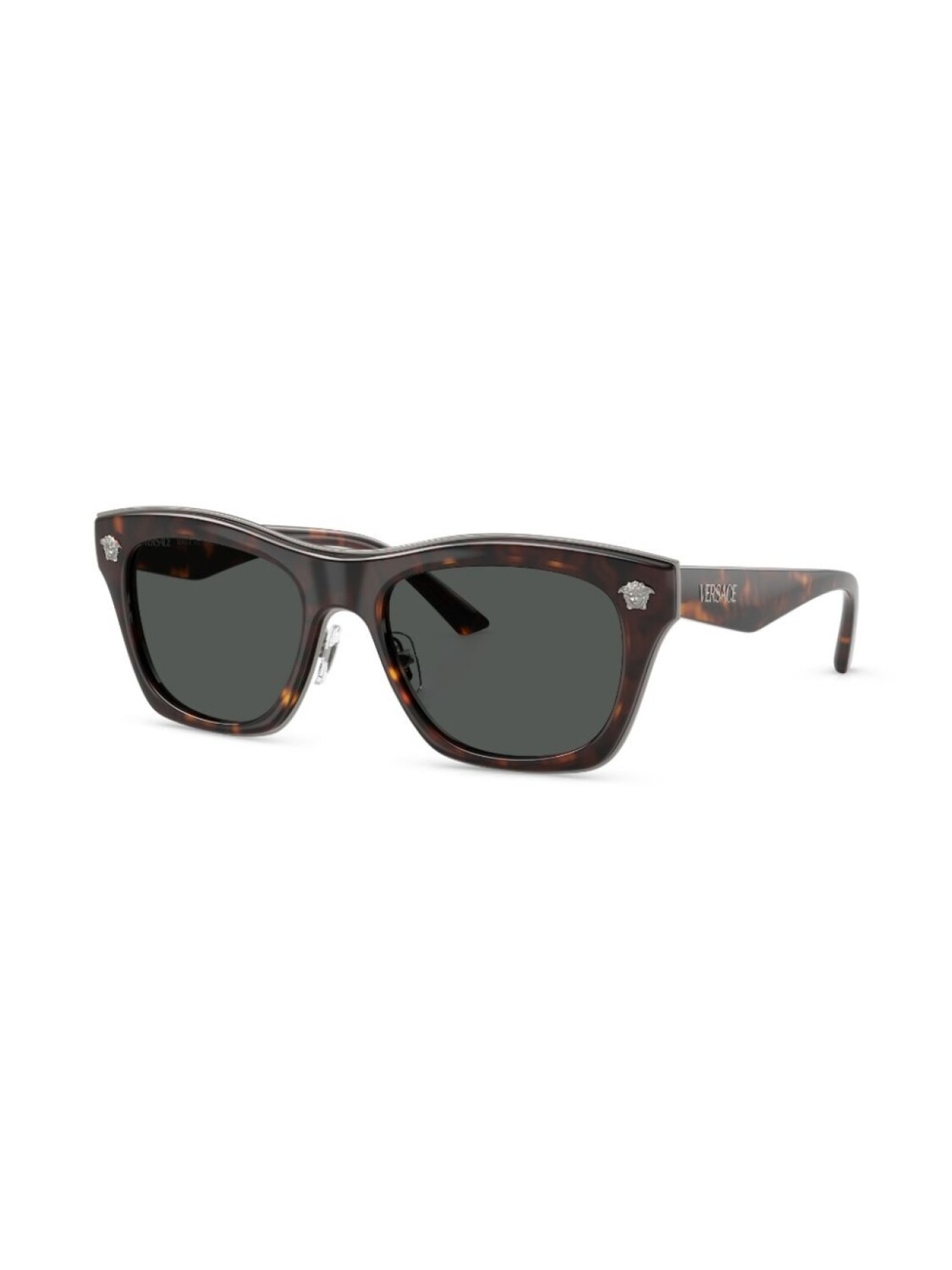 Солнцезащитные очки черепаховой расцветки Versace Eyewear, коричневый — фото 2