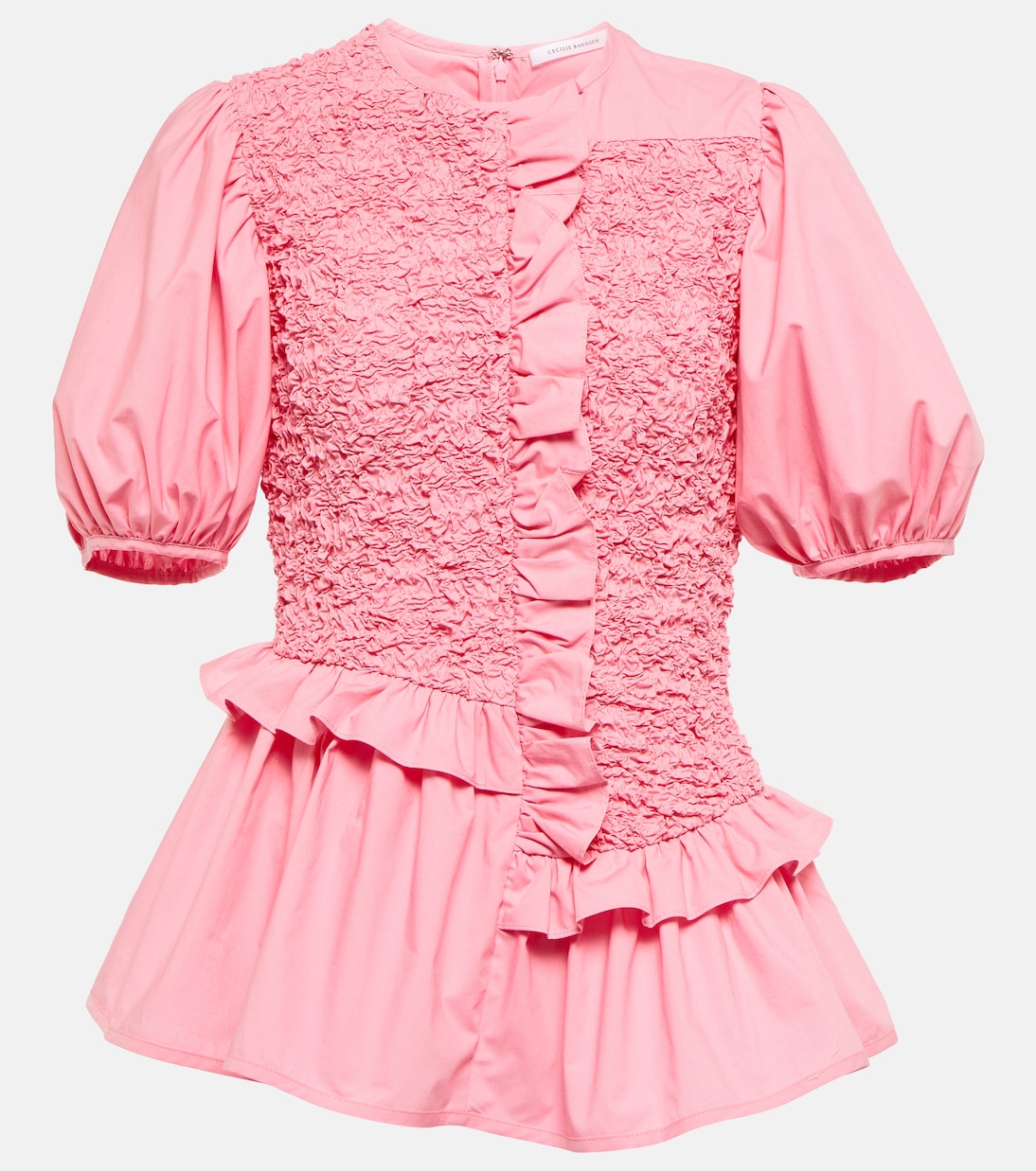 

Топ из поплина с оборками Кэрри Cecilie Bahnsen, Sorbet Pink