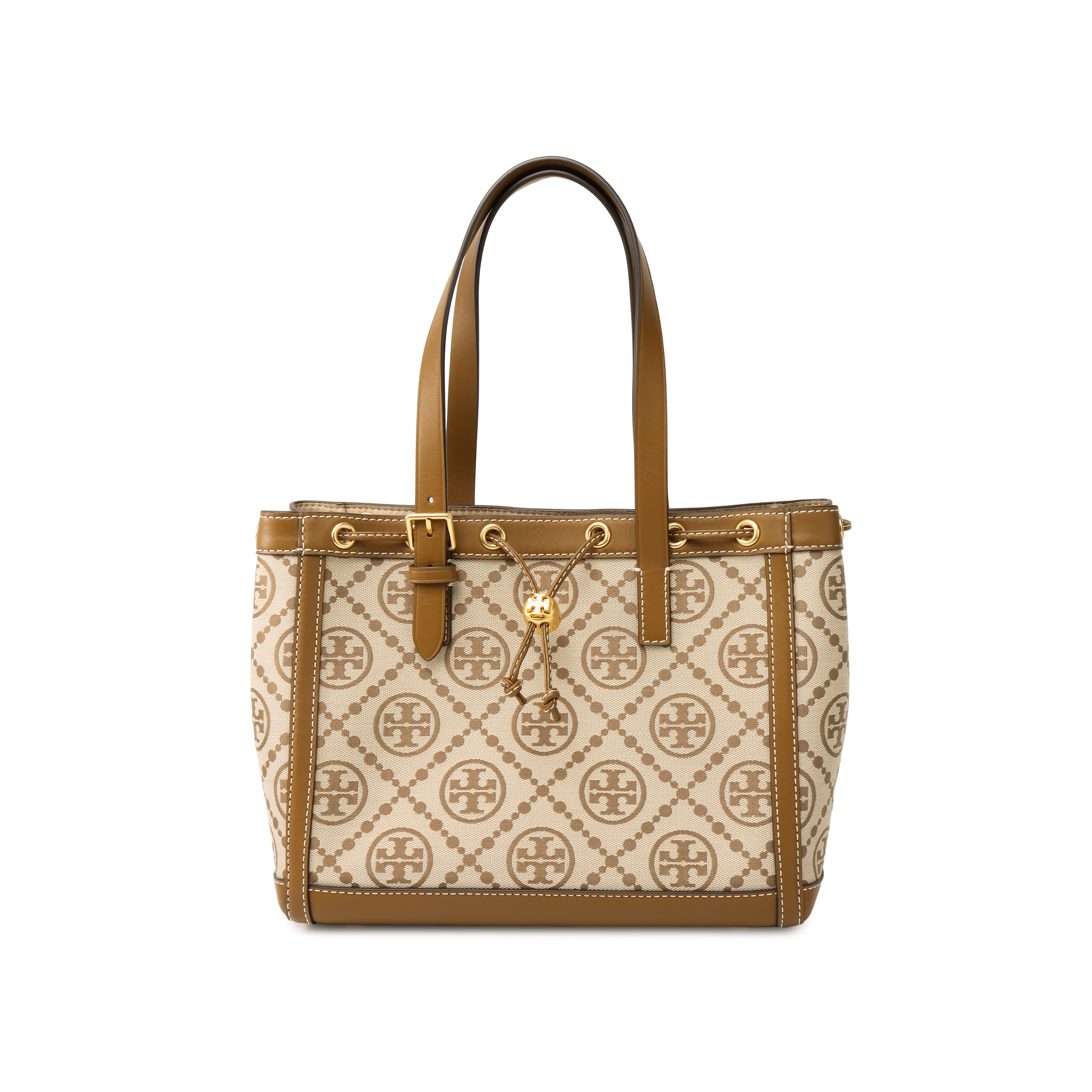 

TORY BURCH Сумка-шоппер с монограммой из кожи T, сумка-шоппер на плечо, женская, коричневого цвета, небольшого размера