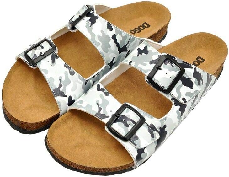 

DOGO Personalize Your Life Simon - Printed Flat Slide Сандалии - Boys' Fashion - Chic, Elegant and Casual Style - Vegan, Environmentally Friendly and Handmade, черный